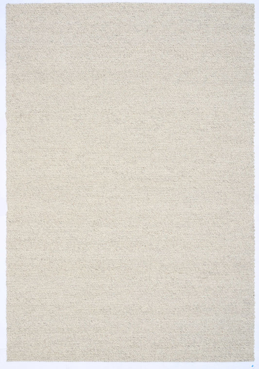 Sahara Grey Rug – hand woven 100% wool rug in soft neutral tones with a textured finish, available in three sizes, styled for modern and coastal homes. Top.
