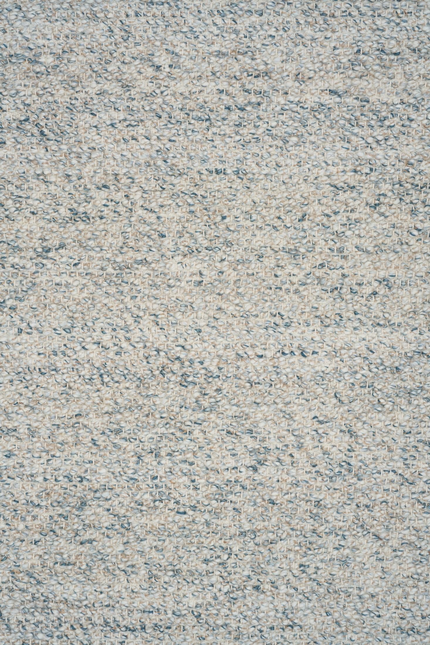 Sahara Teal Rug – hand woven 100% wool rug in soft neutral tones with a textured finish, available in three sizes, styled for modern and coastal homes. Close.