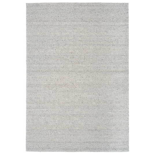 Savoy Grey hand-woven wool flatweave rug in a cool, understated grey, with a fine box-weave texture. 4 Size options. Top.