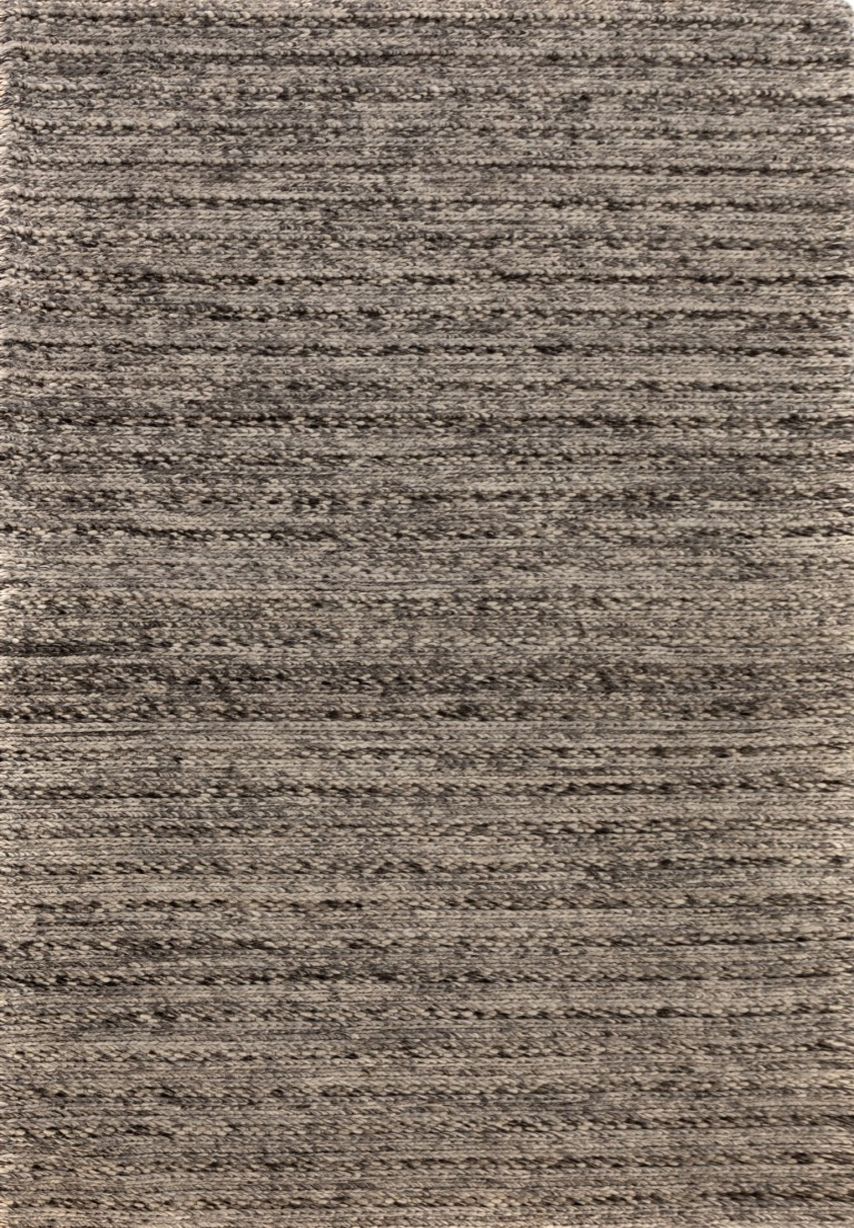 Svend Silver Grey is a contemporary hand woven braided pile wool rug.  Colour Dark Grey, Grey and Light Grey. Sizes 155 X 225, 200 X 290, 240 X 320 and 300 X 400. Full.