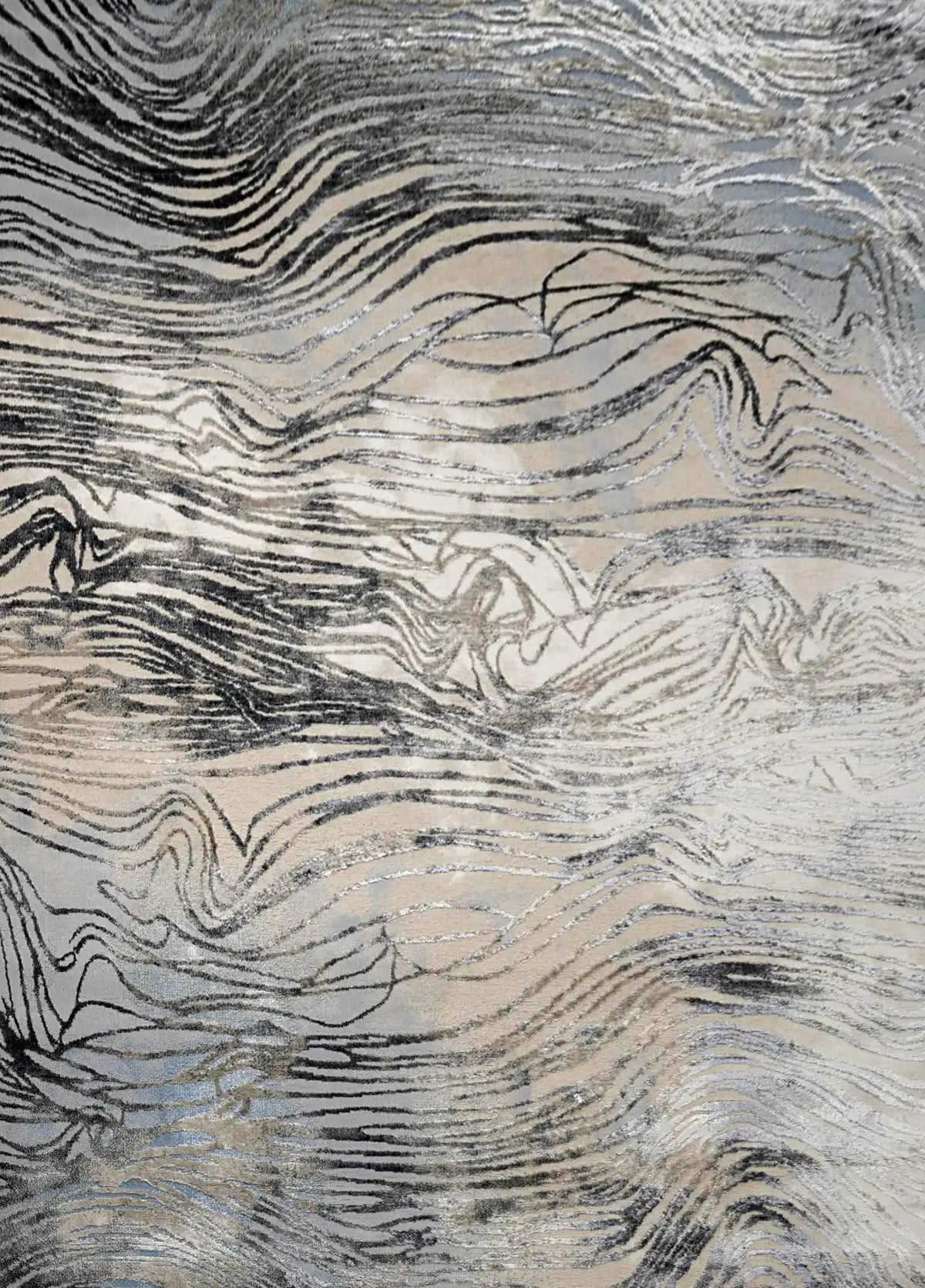 Swiss Blue is a machine-made polyester rug with an abstract modern/contemporary design. It boasts a 7-9mm pile height. Colours white and silver with blue accents. Sizes 160 X 230, 200 X 290, 240 X 340 and 300 X 400. Full.
