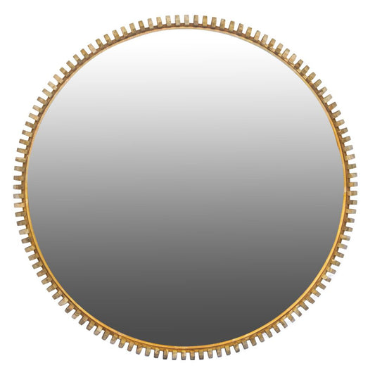The Tahiti  Mirror is handcrafted from sustainably sourced teak. Its contemporary round shape with slatted wood finish adds a unique, textured look. Colour natural. Measures 1000 diameter. Front Plain.