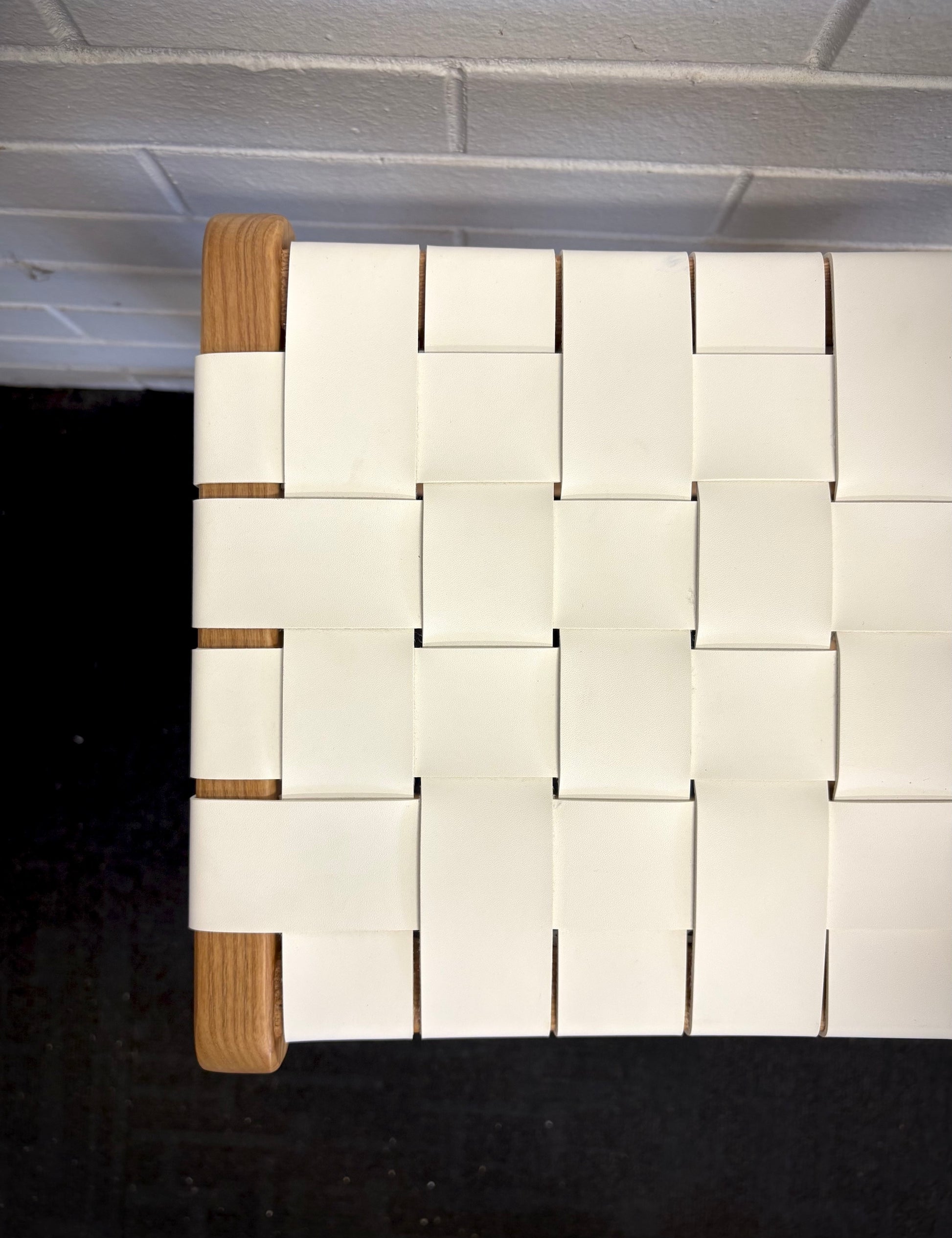 The Thames - White Leather Barstool, is designed with a contemporary style. Featuring a sustainable ash frame and a luxurious strapped saddle leather seat. Colour natural frame with white leather. Measures 410 wide X 320 depth X 640 height. Top.