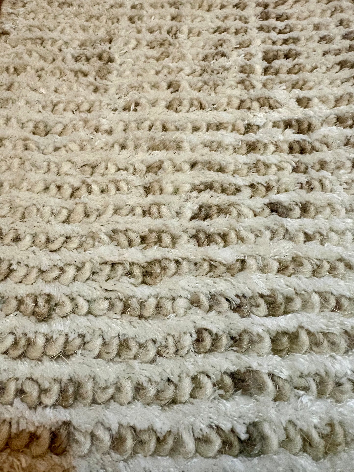 Toro Beige is a hand-loomed, hand-knotted rug with a contemporary multi-fleck design. Wool and silky viscose are blended to create a soft feel with its 10-12mm pile height. Colour light beige with brown accents. Sizes 160 X 230, 200 X 290, 240 X 340 and 300 X 400. Close.