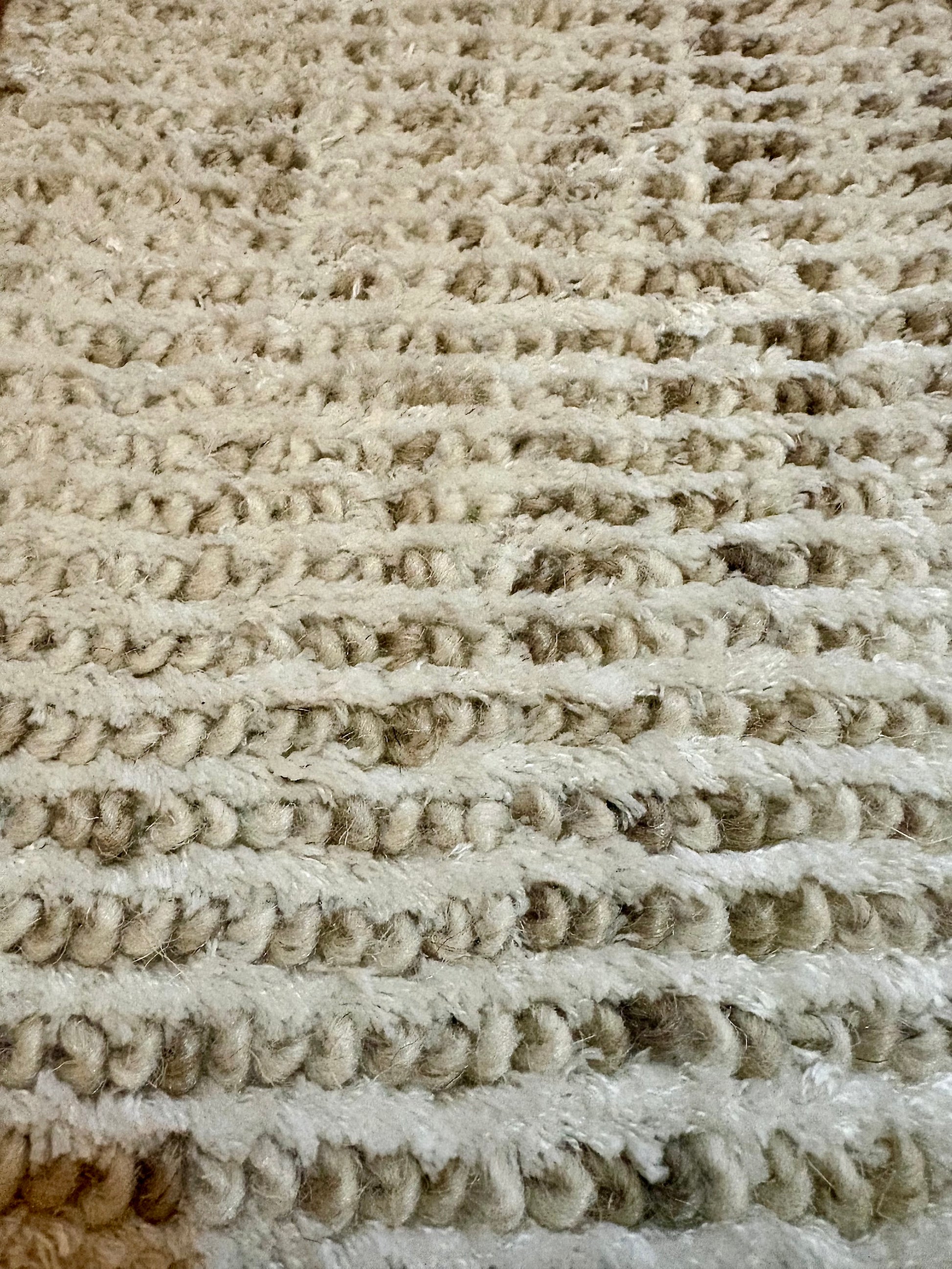 Toro Beige is a hand-loomed, hand-knotted rug with a contemporary multi-fleck design. Wool and silky viscose are blended to create a soft feel with its 10-12mm pile height. Colour light beige with brown accents. Sizes 160 X 230, 200 X 290, 240 X 340 and 300 X 400. Close.