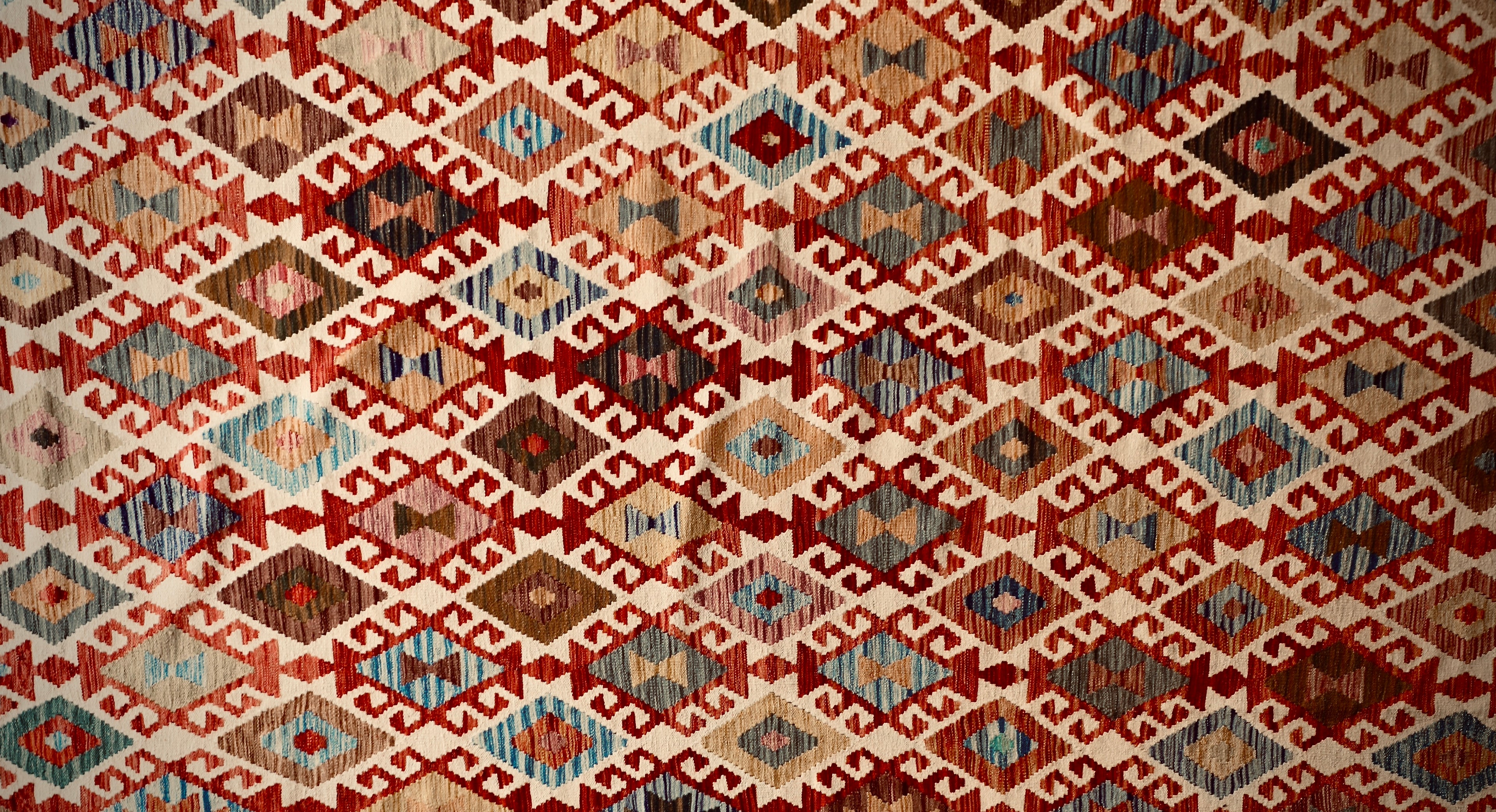 Afghan Vegetable Dye Kilim Rug.