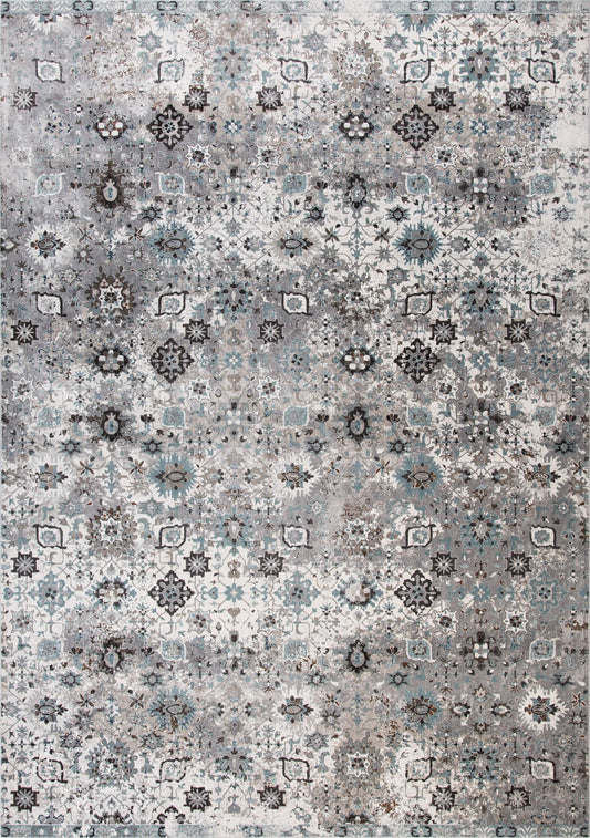 Victoria Garden 8111 is a premium machine made rug. Its 2 million polyester points per square meter, give it a luxurious soft feel. Featuring a traditional floral garden design. Colours Light Grey, with grey and black accents. Sizes 160 X 235, 200 X 285, 240 X 330 and 300 X 380. Full.