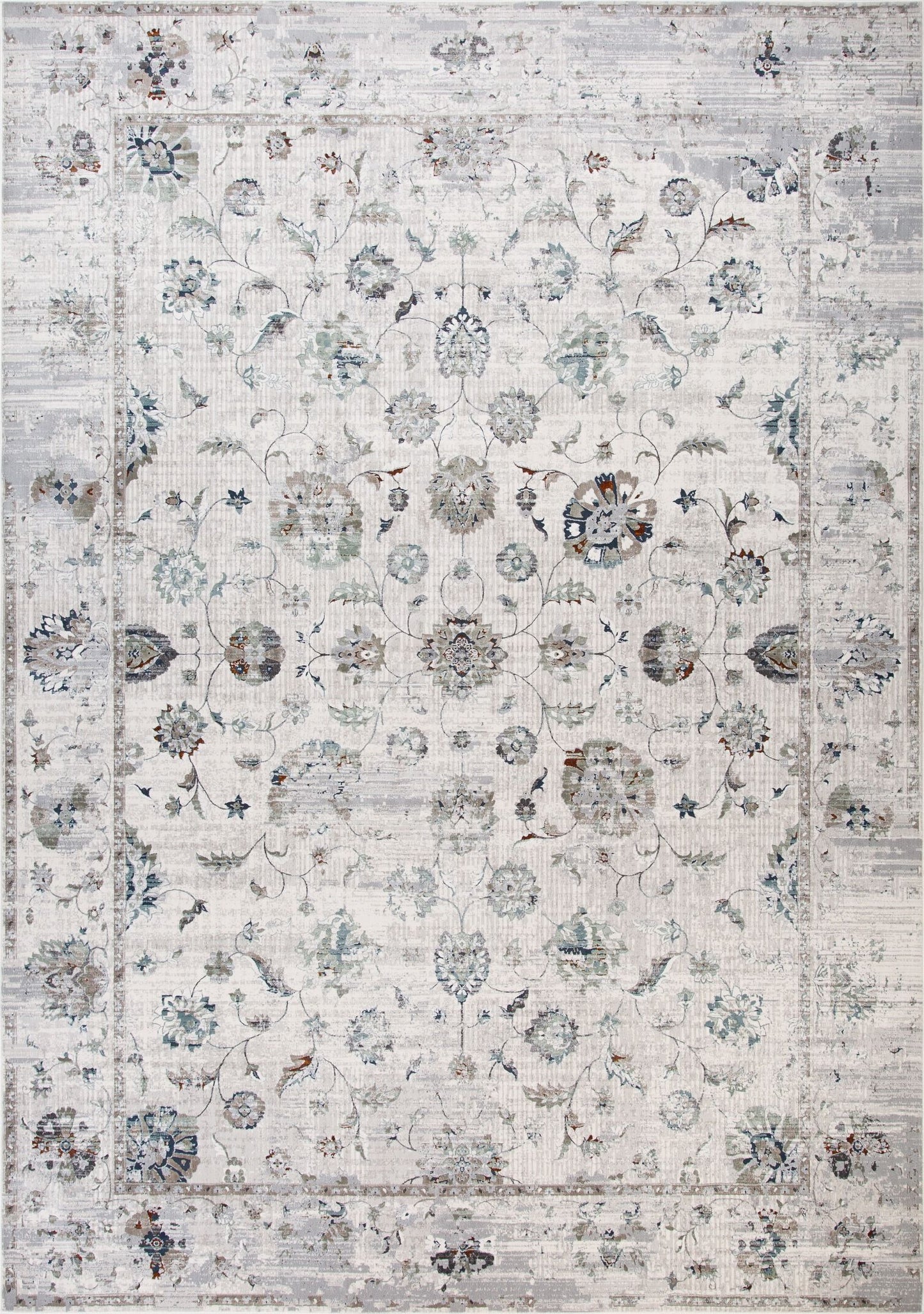 Victoria Opal 4152 is a premium machine made rug. Its 2 million polyester points per square meter, give it a luxurious soft feel. Featuring a traditional design. Colours Light Grey, with grey, black and beige accents. Sizes 160 X 235, 200 X 285, 240 X 330 and 300 X 380. Full.