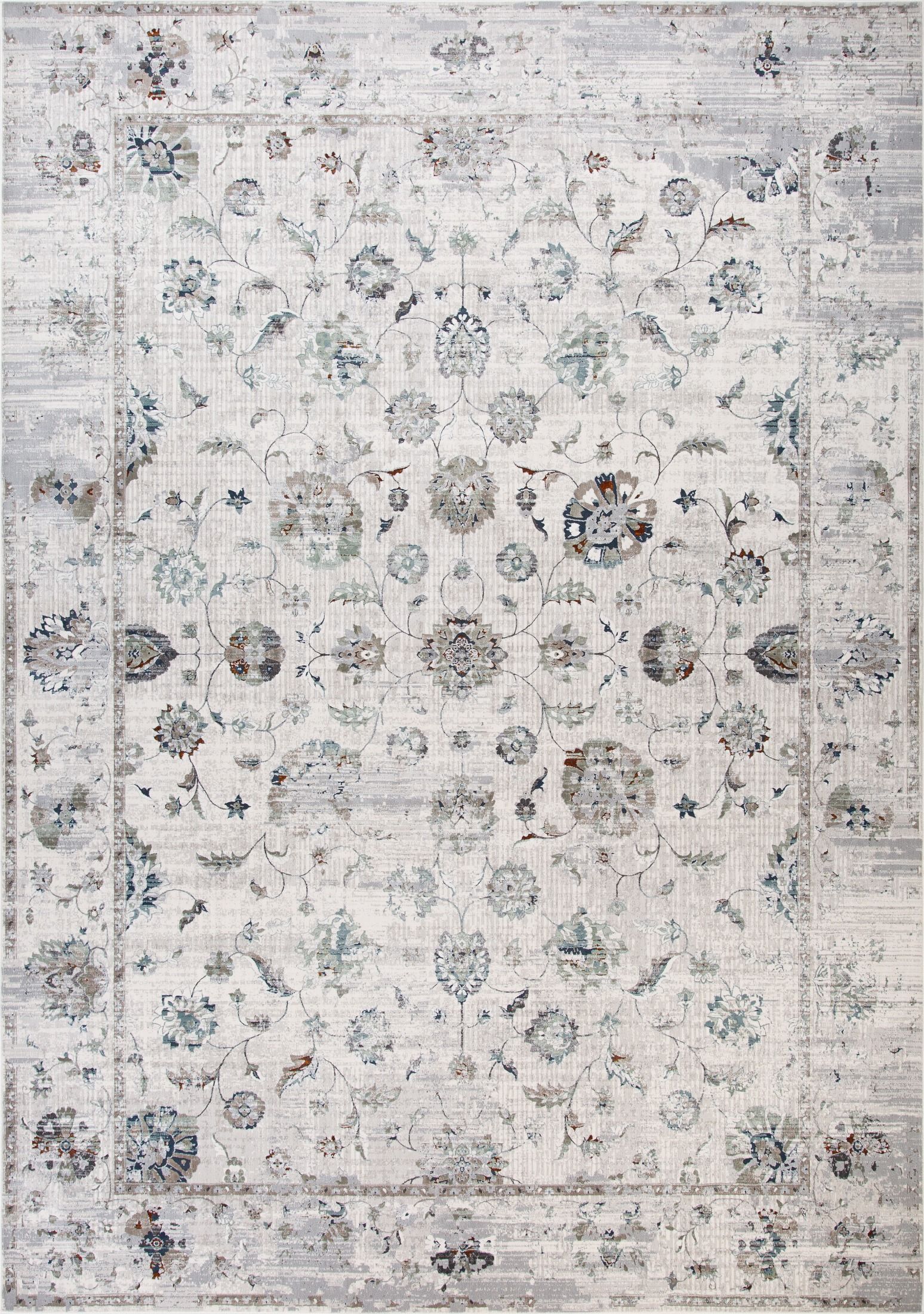 Victoria Opal 4152 is a premium machine made rug. Its 2 million polyester points per square meter, give it a luxurious soft feel. Featuring a traditional design. Colours Light Grey, with grey, black and beige accents. Sizes 160 X 235, 200 X 285, 240 X 330 and 300 X 380. Full.