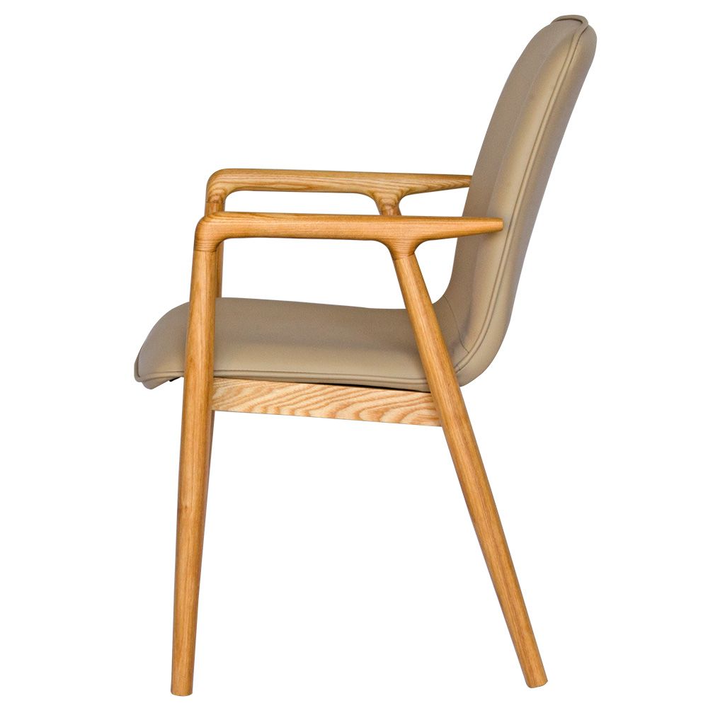 The Washoe Dining Chair combines a sleek ash frame with a comfortable polyurethane seat and back. Colours, natural frame with beige seat and back. Measures 530 wide X 550 depth X 430 seat height - 840 Back Height. Side Plain.