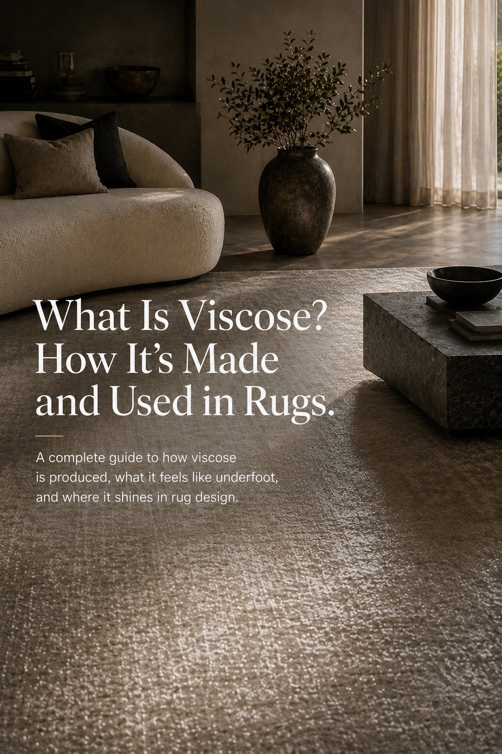 A Viscose Rug Styled in a Perth home living room setting.