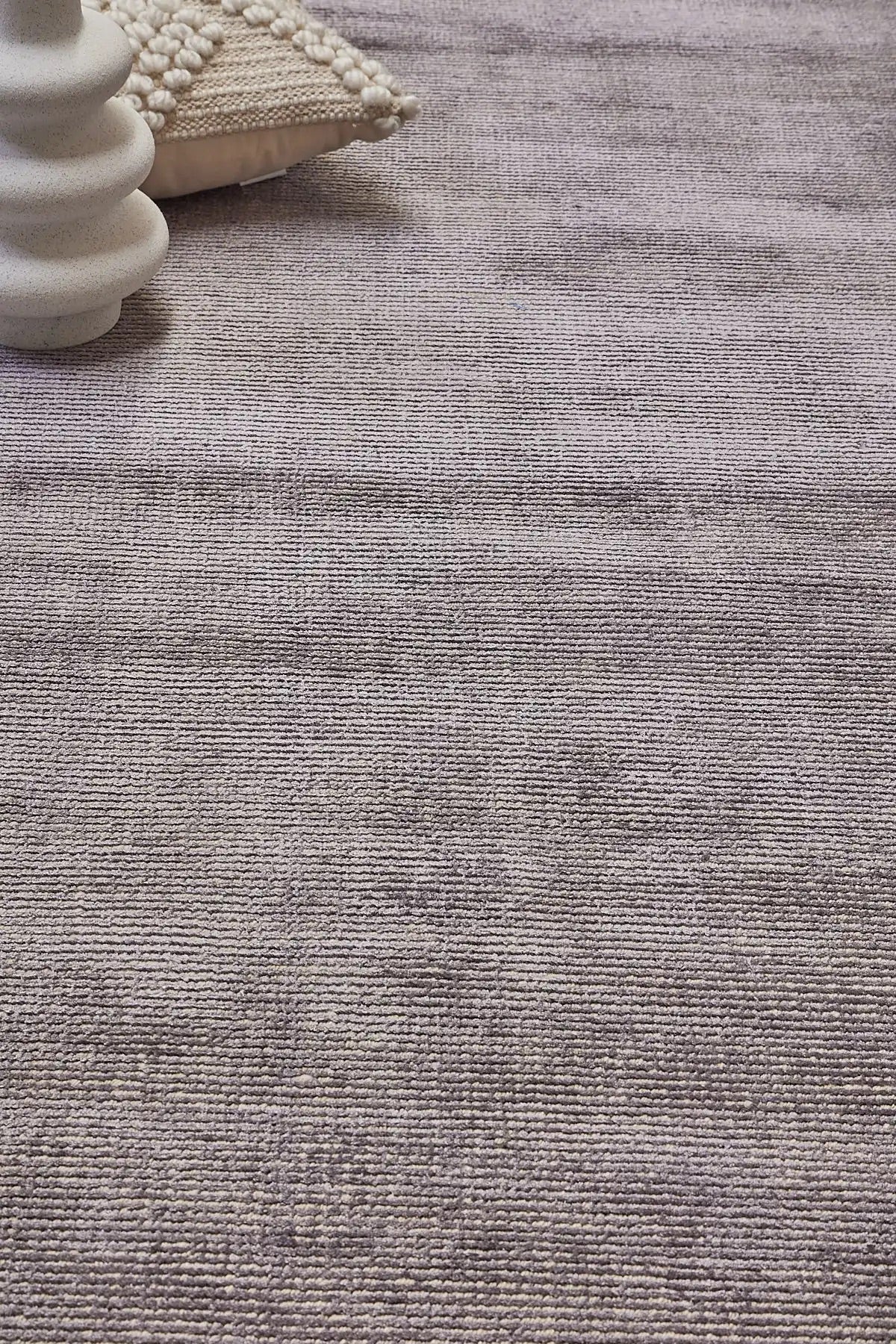 A close view of a Wool hand woven pile rug.