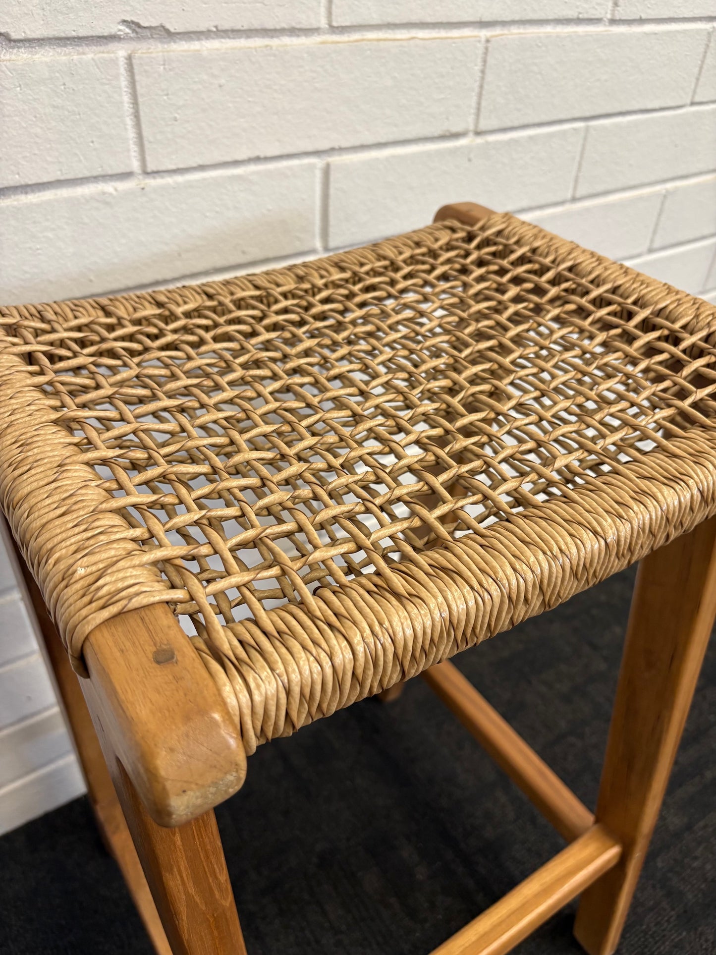 The Yakima Barstool boasts a coastal contemporary feel. Crafted from sustainable solid teak and featuring a luxurious synthetic rope seat. Colour natural. Measures 400 wide X 340 depth X 670 seat height. Close.