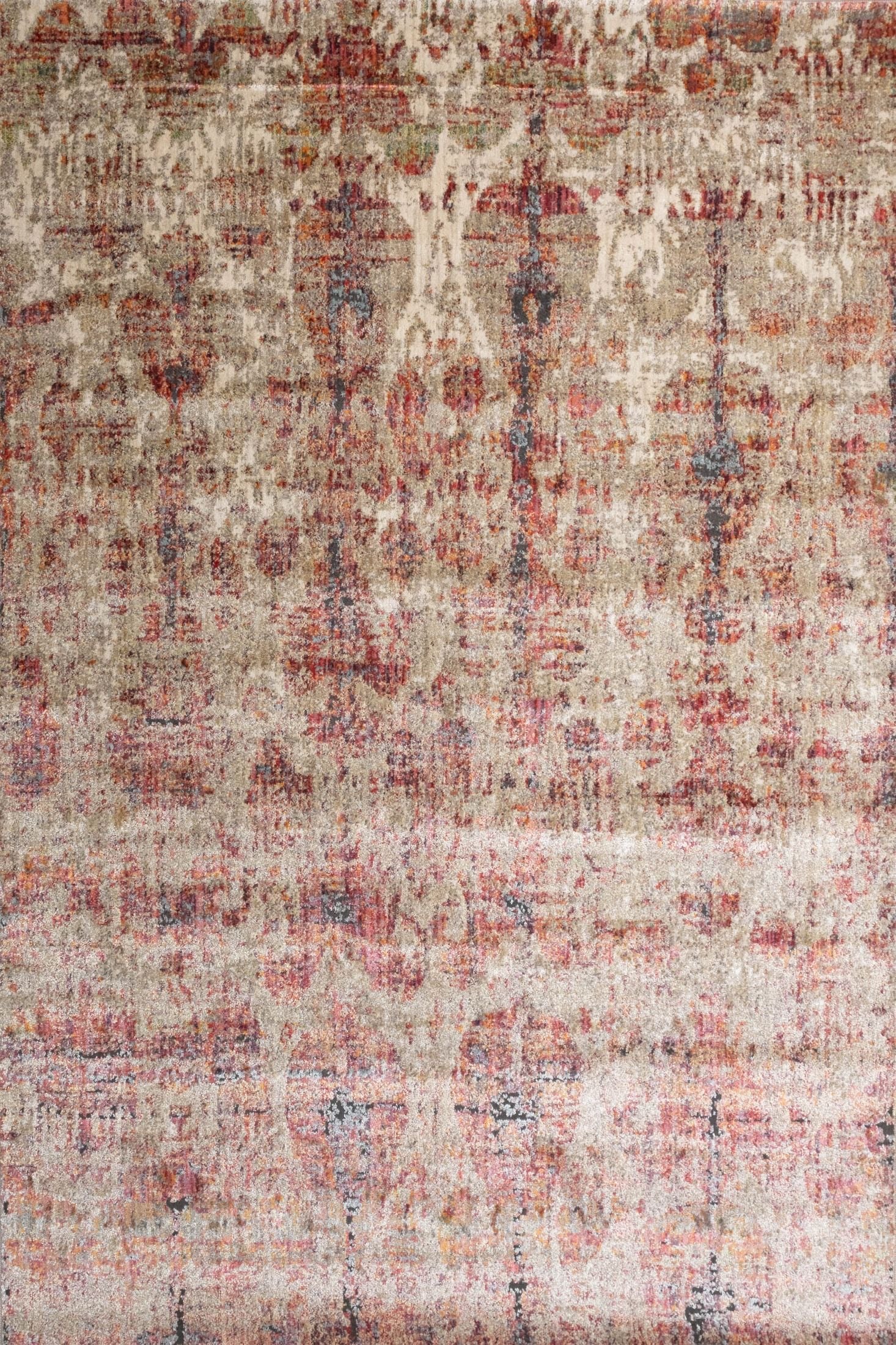 Zarita Manor is a machine made rug from soft and durable polyester. Featuring a tribal/Ikat design pattern. Colours Beige and Brown with Light blue and grey accents. Sizes 160 X 235, 200 X 285, 240 X 320 and 300 X 380. Top.