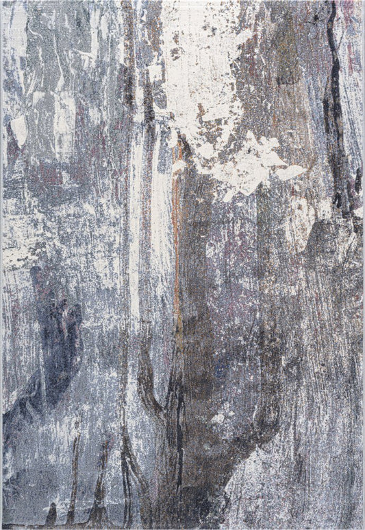 The Zenith 63866 - 6626 rug. Skilfully crafted from durable heat-set polypropylene, this rug features a chic contemporary design. Colours, greys, white, beige, blues. 3 Sizes. Full.