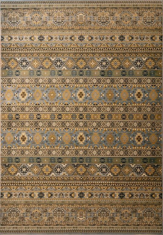 Afghan Wedgwood Blue is a machine made rug featuring traditional afghan tribal designs.  Made from  heat-set polypropylene. Colours Blues, Reds, Golds, and Blacks.  Sizes. 160 X 235, 200 X 285, 240 X 340 and 300 X 400. Full.